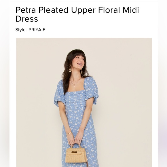 Petra Pleated Upper Floral Midi Dress - Picture 5 of 6